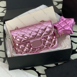 Top handtas Designer tas vrouw roze patent lederen schoudertas crossbody tassen kaart zak de pentagram portemonnee luxe draagtas ontwerper portemonnee