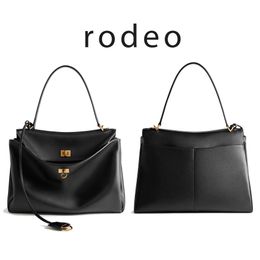 Bovenste handgreep lederen koppeling 3Size Designer Rodeo Bag Mens Luxe handtas Hoge capaciteit Zwart Shopper Weekder Schoudertas Dames Mode Tote Duffel Crossbody Tassen