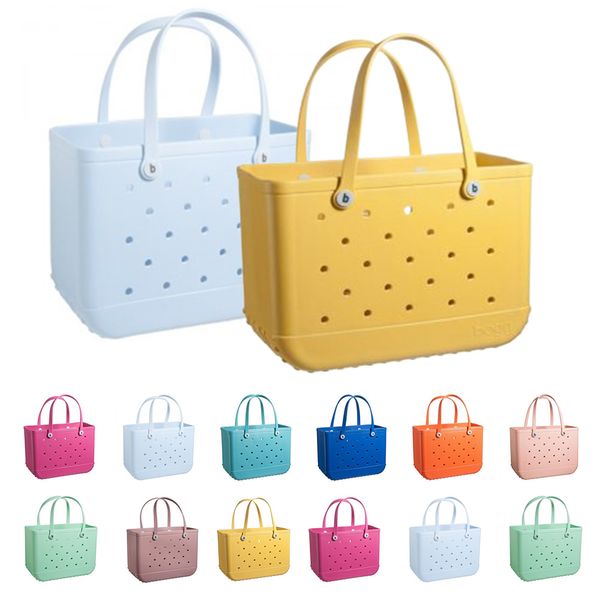 Poignée supérieure Mens designer Bogg Bag luxe PVC plastique Panier étanche Sacs à provisions Womens grand fourre-tout week-end Voyage Sacs de plage sac à main Messenger embrayage Trousse de maquillage