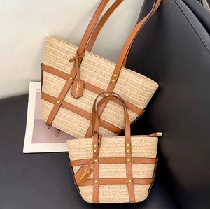 Poignée supérieure blanche Rive Gauche Sac de plage de haute qualité Fourre-tout de luxe pour femmes Grand sac à main Sacs à main pour hommes Tisser le lin Shopping Embrayage Designer Bandoulière Sac à bandoulière