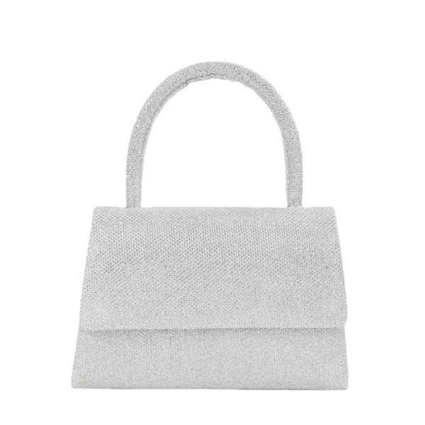 Bolso De Mujer Con Asa Superior Nuevo Diamante De Imitación Lleno De Diamantes Bolso De Plata Bolso De Noche De Banquete De Celebridades De Moda Cena De Boda De Cumpleaños Con Moissanita