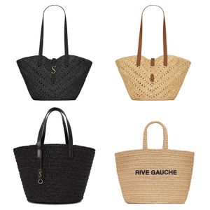 Top poignée voyage haute qualité Beach Bag Womens luxe Rive Gauche sacs à main fourre-tout panier mens pochettes tisser lin Grand Shopping designer Crossbody Sac à bandoulière