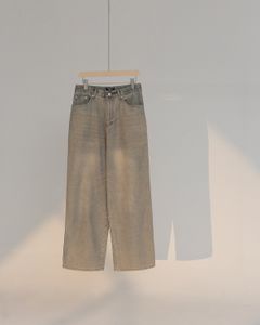 Top Jeans pesados jeans puro algodón bambú de tela de mezclilla textura anti-shrink anti-shrink anti-deformación de la versión de micro-trompeta Tamaño: S-XL (28 30 32 34)