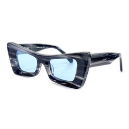 Gafas de sol de ojo de gato de alta calidad, montura completa, diseño de moda, gafas de sol para hombre, monturas cuadradas, estilo popula vintage, gafas protectoras para exteriores uv 400 con caja y estuche