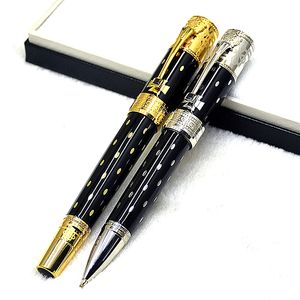 Pluma de alta calidad Edición limitada Elizabeth Black Metal Rollerball Plumas estilográficas Suministros de oficina comerciales con diamante y número de serie