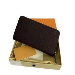Portefeuilles de haute qualité femme en cuir à glissière en cuir sac à main portefeuille portefeuille en toile de carte de carte poche l des femmes craquiers wi2999