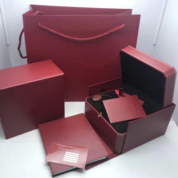 Boîte-cadeau de montre de haute qualité pour sac cadeau CR, boîte-cadeau étanche, manuel d'instructions, carte de garantie, boîte de montre rouge