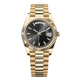 Top de haute qualité Woard Women Date Watchs Yellow Rose Gold Président face à grand rendez-vous mécanique automatique Watch étanche