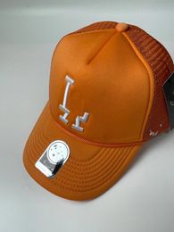 Top Hol en ademend Outdoor Designer Cap Mode herenhoed dames baseball hoeden oranje letter zomerzonnescherm sport borduurwerk strand Canvas Ball Caps