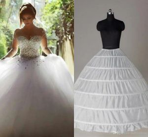 Top Hot Ball Jurk 6 Hoops Petticoat Wedding Slip Crinoline Bridal Underskirt Lagen Slip rok Crinoline voor Quinceanera -jurk