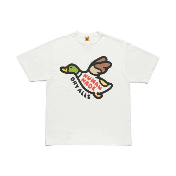 Top Human Made 2024 New Fashion Mens Designer T-shirt Love Love Cartoon mignon Harajuku Flying Duck Dog Pig Slub Coton T-shirts à manches courtes Men Femmes 743