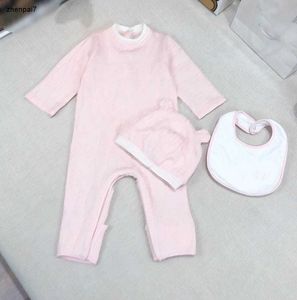 Top Jumpsuits Lovely Pink Pink Biends Bodysuit de tres piezas 66-90 letras Jacquard recién nacido