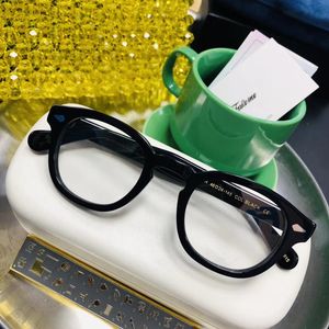 Las mejores gafas de sol retro-vintage de calidad de origen de Johnny Depp enmarcan las gafas ópticas 46 negro / tortuga / caja de logotipo de conjunto completo de borde de tablón importado de cristal