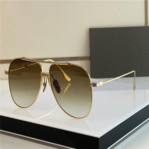 Top K Gold Men Design zonnebril Alkamx Twee Pilot Metal Frame Simple Avant-Garde Style Hoge kwaliteit veelzijdige UV400 Lens Eyewear W252P