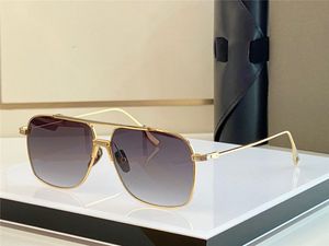 Top K gouden heren design zonnebril ALKAM vierkant metalen frame eenvoudige avant-garde stijl hoogwaardige veelzijdige UV400 lensbril met brillenkoker