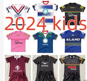 TOP enfants 2023 2024 Nouveaux maillots de rugby NOIRS Ecosse Zélande tigre bleu Horton MARU GAA Rugby chemise enfants ensembles marrons Tonga jeunes enfants garçons match d'entraînement kit enfants