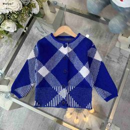 Top Kids Cardigan Gradient Blue Stripe Baby Sweater Maat 100-160 Kind lange mouwen pullover gebreide baby jas 24Feb20