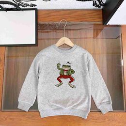 Top Kids Holdie Autumn Skin Amable y suave suéter de bebé Tamaño 100-160 Cartoon Frog Print Boy Girl-Thirver Nov25