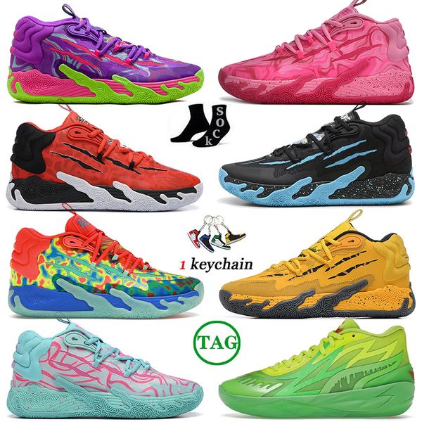 TOP Lamelo Ball MB 01 02 03 Chaussures de basket-ball Rick Rouge Vert et Morty Violet Bleu Gris Noir Queen Buzz City Melo Sports Superstars Trainner Baskets Jaune Top Quailty