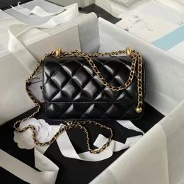 Top leer Spiegel kwaliteit designer tassen luxe vrouwen 24C Ball Woc Bag Double Golden Ball Min Chain Bag Crossbody Oil Wax Skin Bag