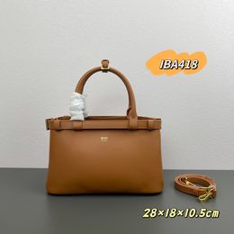 top-level 10A 1BA418 2024 Nuova borsa shopping Double Bag Fodera in pelle di vacchetta con tutta la pelle di pecora L'ultima borsa a tracolla di lusso del progettista hobo borsa a tracolla da donna nuovo prd