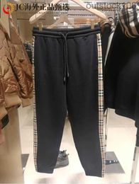 Pantalon de créateur de Buurberlyes de niveau supérieur pour femmes hommes à plaid côté patchwork leggings pantalons sanitaires pantalon long pour couples avec logo original