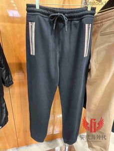 Top Level Buurberlyes Designer Pants voor vrouwelijke mannen zwarte iconische gestreepte sportbroeken voor casual broek voor heren leggings met origineel logo