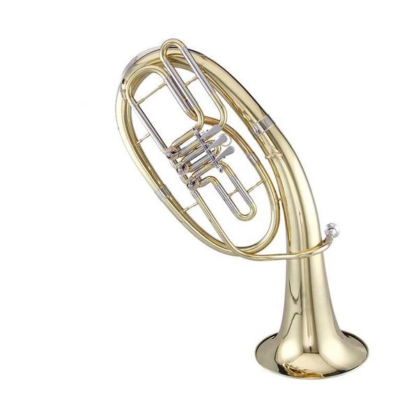 Instruments de musique de haut niveau Tuba en laiton de haute qualité avec 3 pistons à valve rotative laque dorée corne ténor