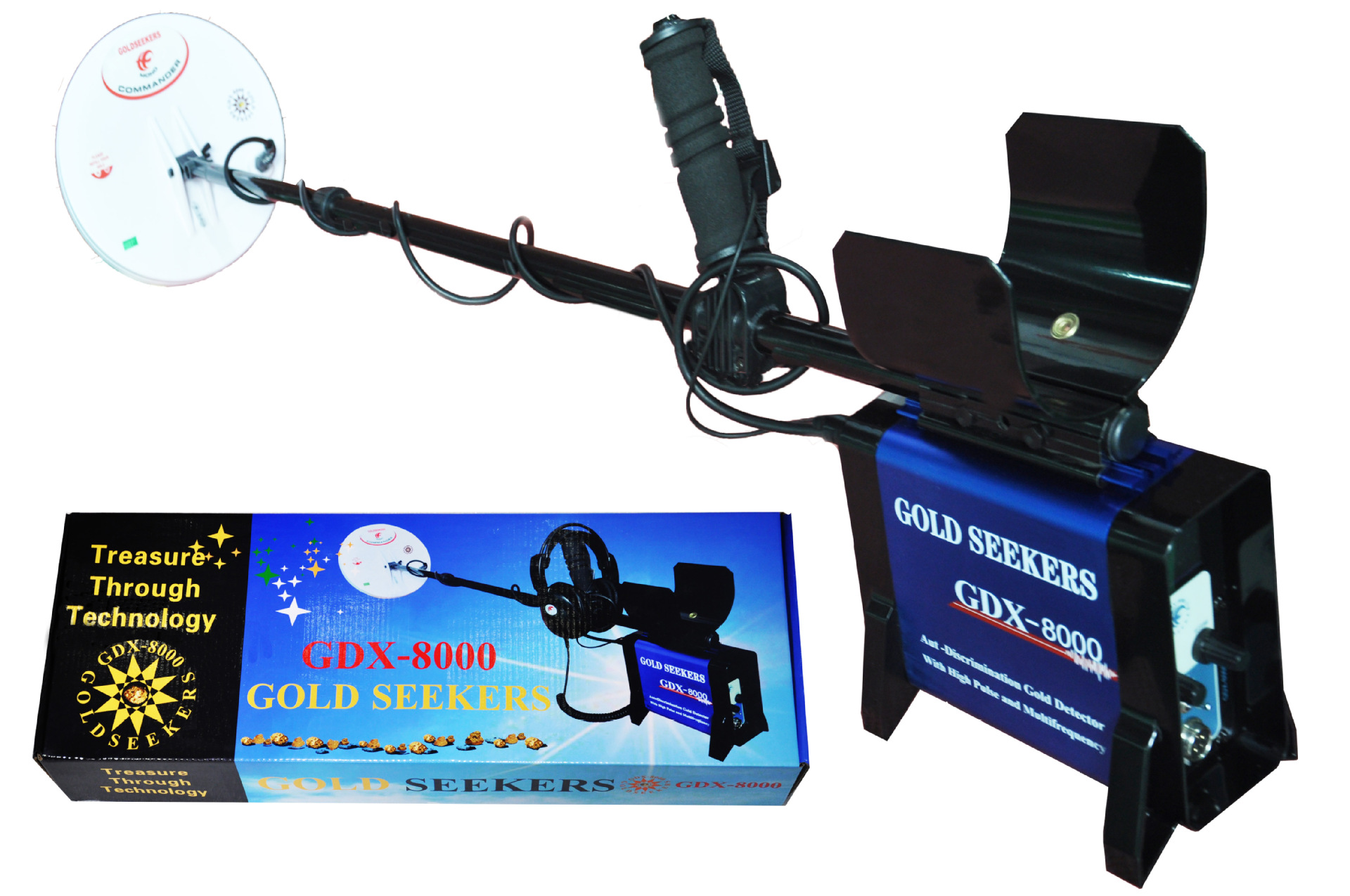 Free shipping! Top level sensitivty underground metal detectors gold and silver Pulse Indution GDX8000 LED screen display