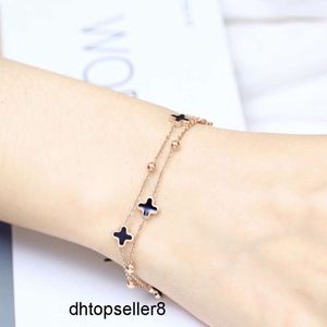 top schakelketting verstelbare klaver armband rosé goud kleur dames dubbellaags dames sieraden gratis ShipmentLink{category}