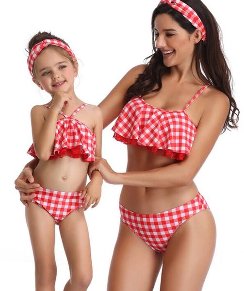 top encantadora sirena de una pieza de cintura alta flash madre hija padre hijo estampado sexy yakuda flexible elegante estampado de leopardo conjuntos de bikini