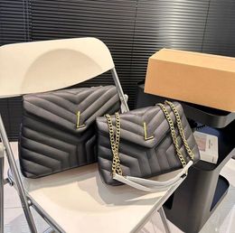 Top Luxe Fashion Messenger Bags Loulou Damesontwerper Zwart leer met grote capaciteit ketting schoudertas gewatteerde handtassen Portebonsters winkels