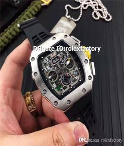 Top Luxury 1103 Mens Watch 316L Roestvrij staal Case Oversize Date Display Automatische Saffier Crystal Rubber Strap Luminous Watch1711927