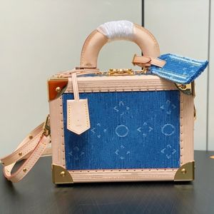 Top Luxury 24SS Designer New Blue Denim Hard Bag Womens Handsbag Sacbag Crossbody Compact and Exquis 22,5 cm