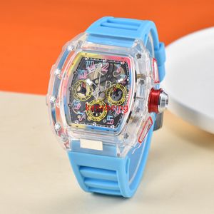 Topluxe 6-pins Sports Run Second-horloges Multifunctioneel Run Second gesneden transparant quartz heren- en dameshorloge