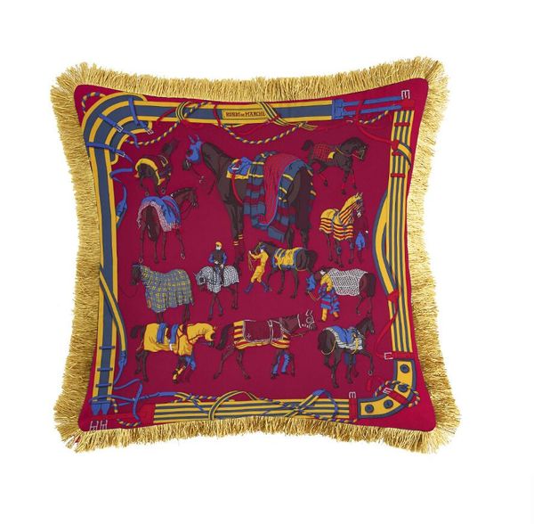 Top luxe Animal motif singe impression numérique velours housse de coussin taie d'oreiller avec gland doré