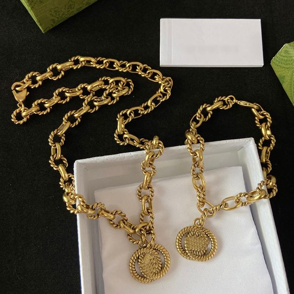 Top Bracelet de luxe Collier Bijoux de créateur pour femmes Pendentif Colliers Lien cubain en or Bracelets pour hommes Charme unisexe 18k Chaîne épaisse G