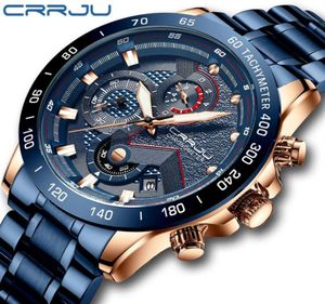 Top Luxury Brand Crrju nouvel homme Watch Watch Sport Fashion Chronograph Chronograph Male Satianless en acier Satian Wristwatch Relogo Masculino216Z7526767
