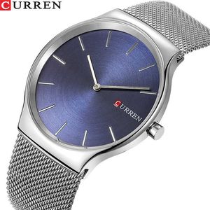Top marque de luxe Curren mode hommes d'affaires montres Ultra-mince mâle horloge analogique Quartz sport acier étanche montre-bracelet Q0524