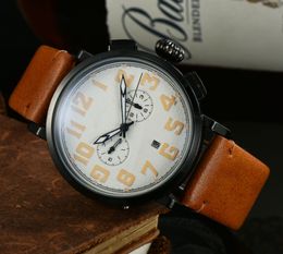 Top luxe merk heren zakelijk vrijetijdshorloge Designer horloges Mechanische horloges Bruin lederen horloge Zwarte horloges Polshorloge Transparante achterkant