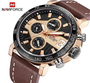 Top Luxury Brand Naviforce Men Sports montre des hommes039 en cuir armée militaire imperméable Watch Man Quartz Clock Relogie Masculino4973575