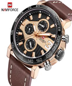 Top Luxury Brand Naviforce Men Sports Watches Men039S Leather Army Militaire waterdichte horloge Man Quartz Clock Relogio Masculino9168973