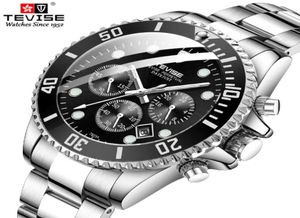 Top Luxury Brand Tevise Men Automatic Mething Watchs Full Steel Military Business Mristwatch Male Clock Relogo Masculino8106512
