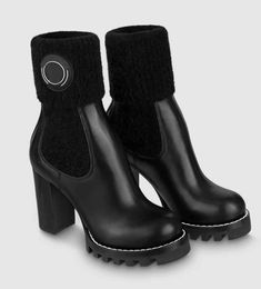 Top Luxury Brands Beaubourg Ankle Boots Black Calfskin Leather Comabt Boot Rubber Lug Sole Lady Booty Luxe Design Martin Booties Party Wedding EU35-43