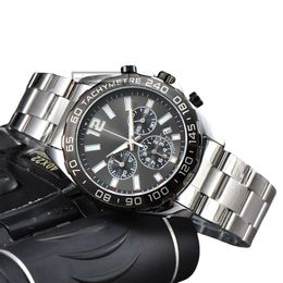Top Luxe Chronograph Tag Watch Heren roestvrijstalen riemtag F1 Watch Formule 1 Designer Watch Tag Heur Watch Quartz Beweging Waterdicht Luminous Watch 910