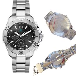 Top Luxury Classic Wrist Watches, Men Business Watches with Chronograph Display Pro Diver Quartz Watch Strap de acero inoxidable Muñeca de pulsera luminosa