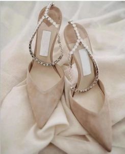Top Luxe Crystal Strappy Bridal Wedding Saeda Sandalen schoenen Perfect Design Dames Stiletto Heels Pointed Toe Lady Pumps Gladiator Sandalias EU35-43