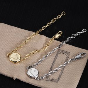 Bracelet de créateur de luxe avec lettres en or, cadeau pour femme et homme, plaqué argent, chaîne, fourniture de bijoux