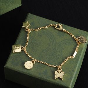 Bracelet de créateur de luxe avec lettres pour femme, cadeau plaqué argent, chaîne, fourniture de bijoux