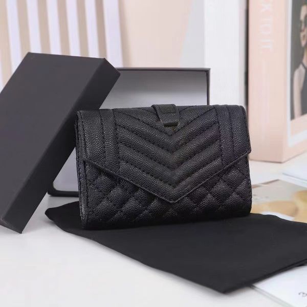 Top Luxe Designer Caviar Portefeuille Longue Embrayage Femme En Cuir Véritable PVC Titulaire De La Carte De Crédit D'affaires Mans Court Sac À Main Sac À Main 0411301